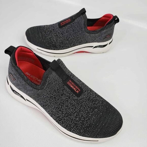 Skechers Sneaker Slip On Go Walk Arch Fit Men’s Size 7 Linear Axis Gray - Picture 1 of 11